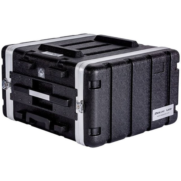 Deejay Led Fly Drive Case -6u Space ABS Molded for Tough Durable Interior and Exterior Case For 19-Inch Amplif - TBH6UABSWHEELS