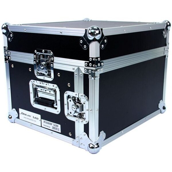 Deejay Led Fly Drive Case 8u Space Slant Mixer Rack / 4 u Space Vertical Rack System with Full AC Door - TBHM804E