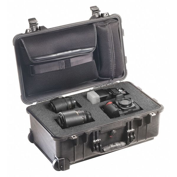 Pelican Black Rolling Case, 22"L x 13.8"W x 9"D - 1510LFC