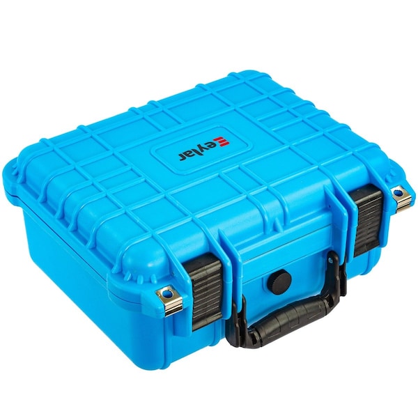 Eylar Compact 13.37in Gear Hard Case Waterproof w/ Foam Neon Blue - SA00001-NBLU