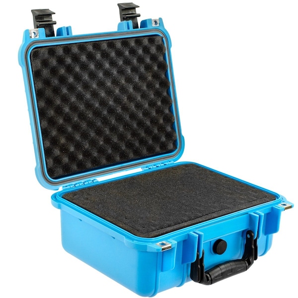 Eylar Compact 13.37in Gear Hard Case Waterproof w/ Foam Neon Blue - SA00001-NBLU