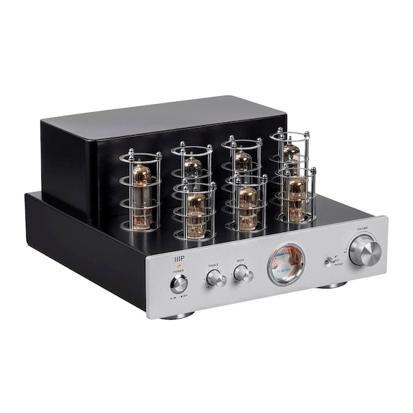 Monoprice Pure Tube Stereo Amplifier with Bluetooth_ Line_ and Phono Inputs - 27222