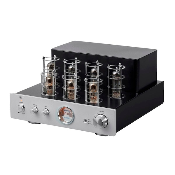 Monoprice Pure Tube Stereo Amplifier with Bluetooth_ Line_ and Phono Inputs - 27222