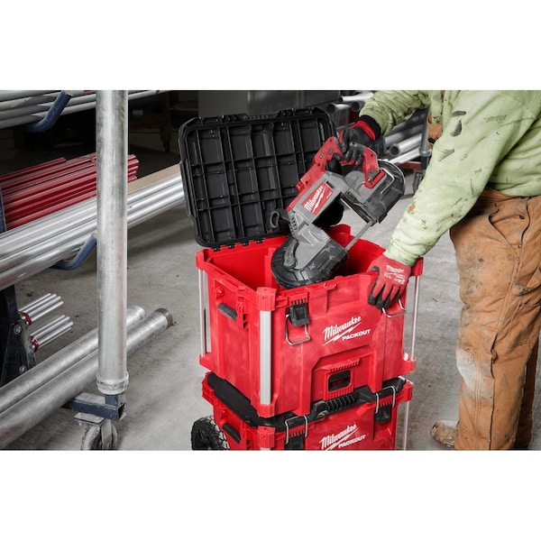 Milwaukee Tool PACKOUT XL Tool Box + Tool Case + Work Top, Polymer, Black/Red, 22 in W x 16-1/4 in D x 19 in H - 48-22-8429, 48-22-8450, 48-22-8488