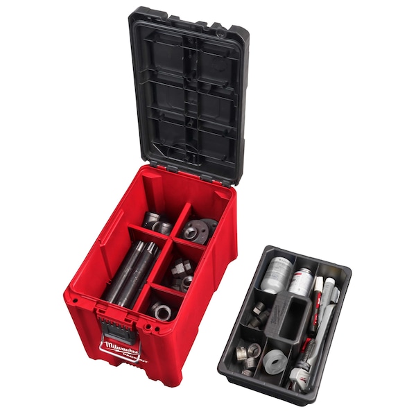 Milwaukee Tool PACKOUT 16 QT Compact Cooler + Compact Tool Box + Low-Profile Organizer, Polymer, Black/Red - 48-22-8460, 48-22-8422, 48-22-8431