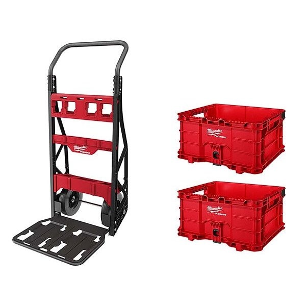 Milwaukee Tool PACKOUT CART + CRATE + CRATE - 48-22-8415, 48-22-8440, 48-22-8440