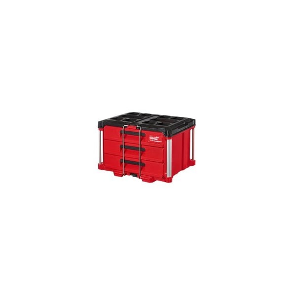 Milwaukee Tool PACKOUT 3-Drawer Tool Box, Polymer, 22-1/4 in W x 16-1/4 in D x 14-1/4 in H - ML48-22-8443