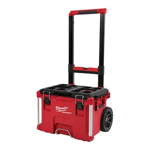 Milwaukee Tool PACKOUT Rolling Tool Box, Polymer, Black/Red, 22 in W x 19 in D x 25-1/2 in H - ML48-22-8426