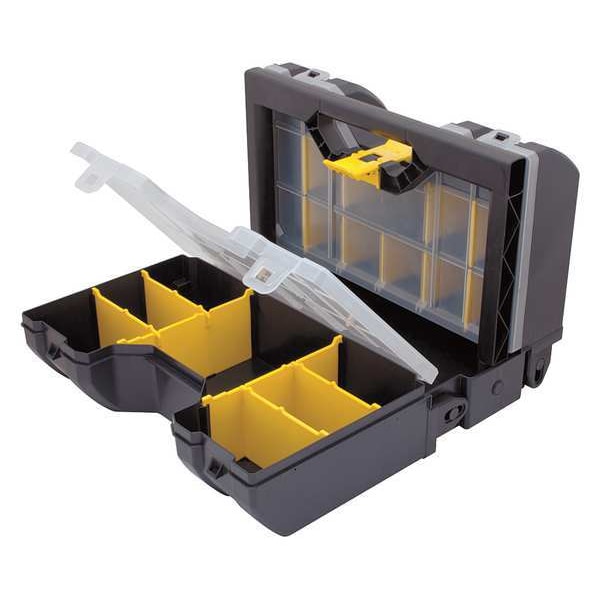 Stanley Tool Organizer, Plastic, Black/Yellow, 17 in W x 9 in D x 12 in H - STST17700