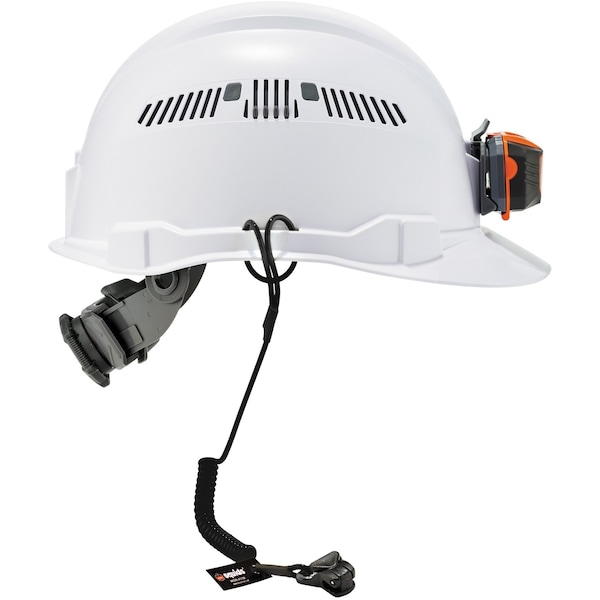 Ergodyne Coil Hard Hat Lanyard, Clamp, 13in.L, Black - 3158