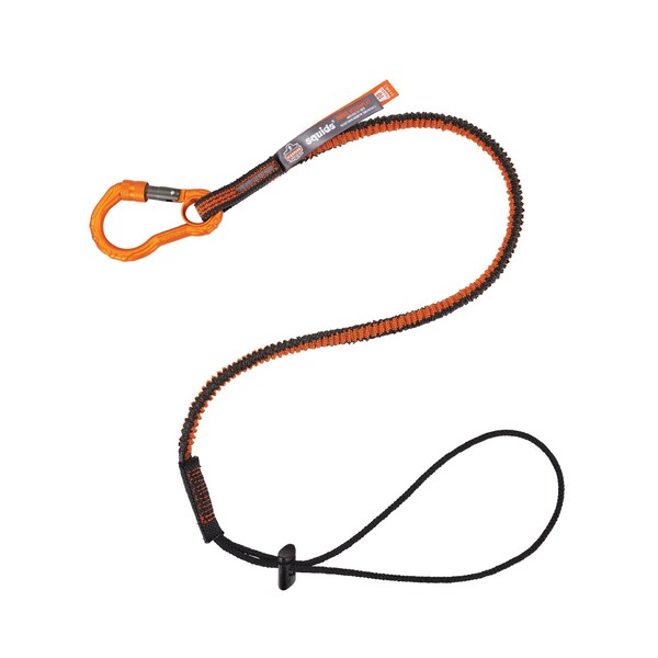 Ergodyne 3104F(x) Standard Orange and Gray Tool Lanyard - Carabiner + Cinch Loop - 10lbs - 3104F(X)