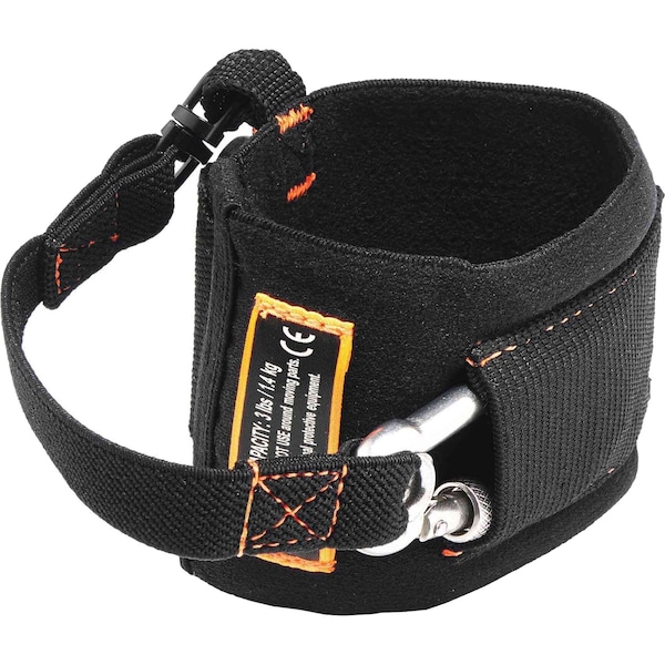 Ergodyne Wrist Tool Lanyard, Carabiner, 8in.L, Black - 3114