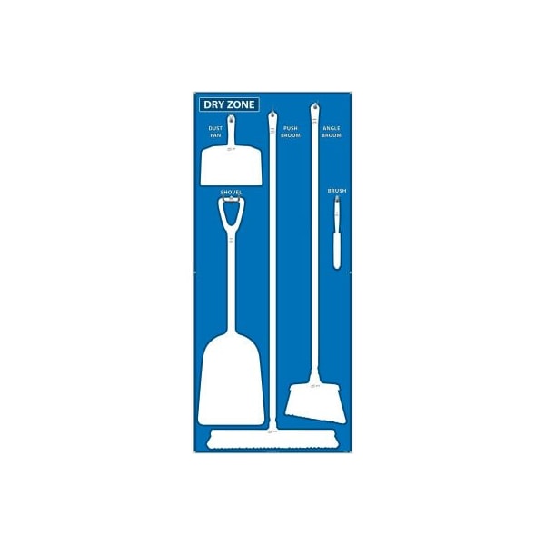Nmc National Marker Dry Zone Shadow Board, Blue/White, 68 X 30, Aluminum - - SB129AL