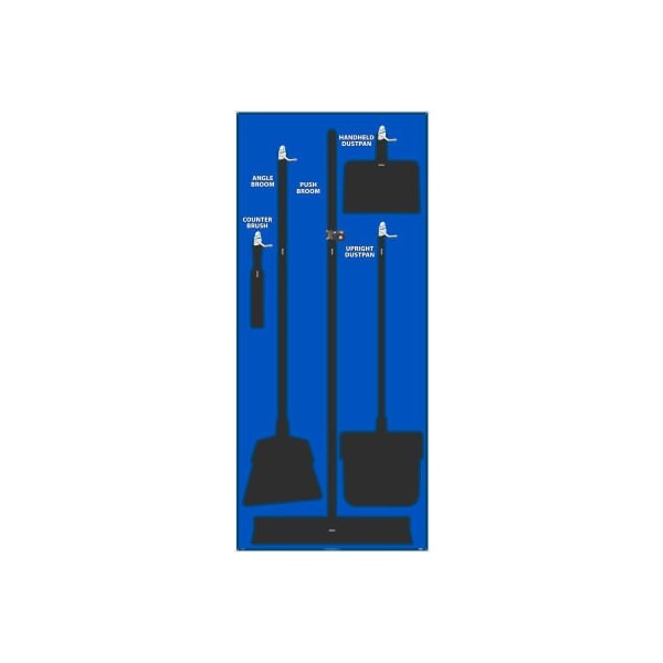 Nmc National Marker Janitorial Shadow Board, Blue on Black, General Purpose Composite - - SB101ACP