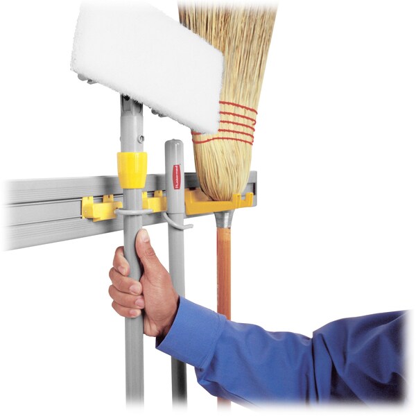 Rubbermaid Commercial Organizer/Tool Holder, S-Hooks, 4/CT, Gray 4PK - RCP199300CT