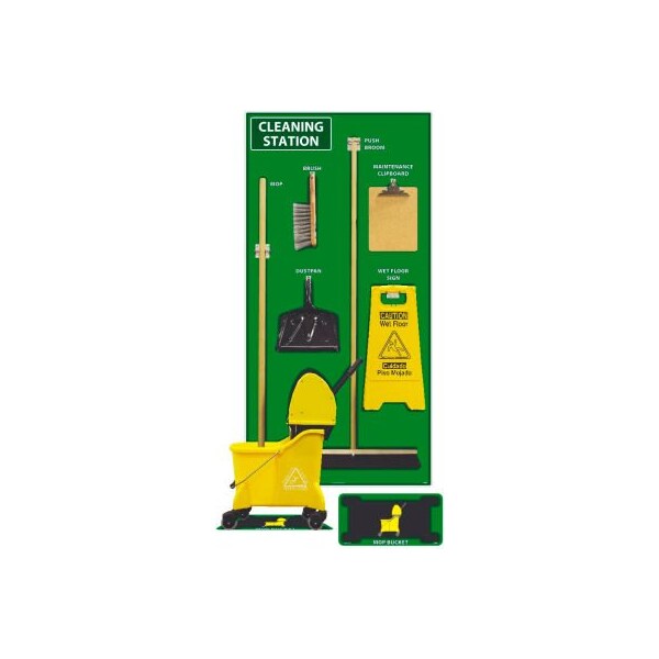 Nmc National Marker Cleaning Station Shadow Board, Combo Kit, Green/Black, 72 X 36, Pro Series Acrylic - SBK146FG