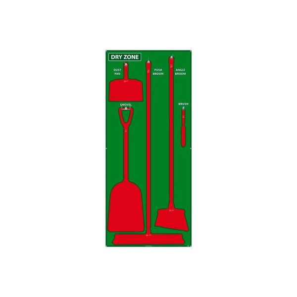 Nmc National Marker Dry Zone Shadow Board, Green/Red, 68 X 30, ACP, Aluminum Composite Panel - - SB134ACP