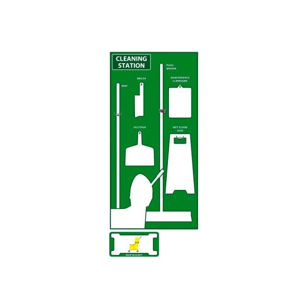 Nmc National Marker Cleaning Station Shadow Board, Green/White, 72 X 36, Acp, General Purpose Composite - SB145ACP