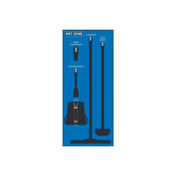 Nmc National Marker Wet Zone Shadow Board, Blue/Black, 68 X 30, Pro Series Acrylic - - SB116FG