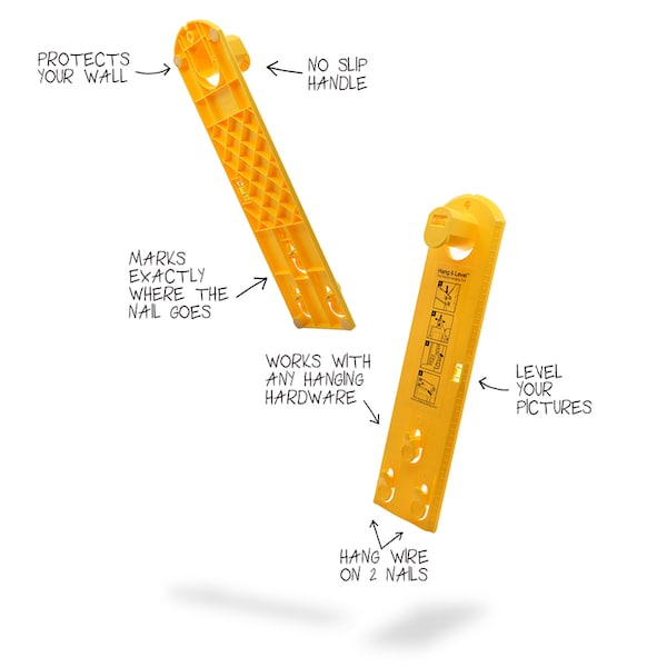 Under The Roof Under The Roof Decorating Hang and Level Yellow Assorted Picture Hanger 10 lb 1 each - 100119