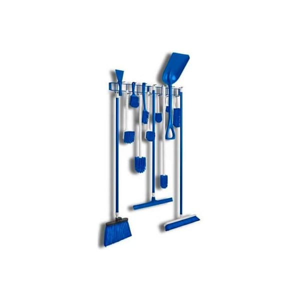 Horizon Mfg Horizon Manufacturing Utility/Sanitation Hook Rack, Blue, 36-3/8", 16 Hooks - 4054 - 4054