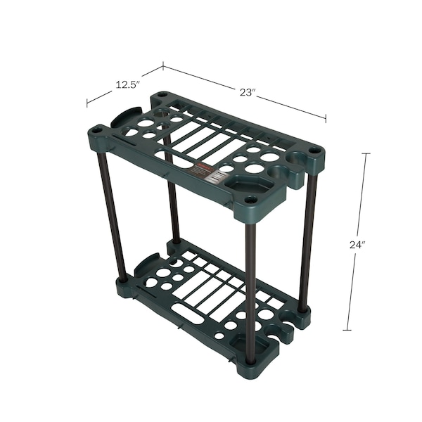 Stalwart Garden Tool Organizer - 23-Inch Rack Holds 30 Tools to Maximize Floor Space by Green - 554665MNC
