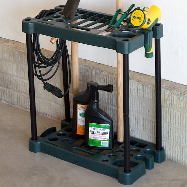 Stalwart Garden Tool Organizer - 23-Inch Rack Holds 30 Tools to Maximize Floor Space by Green - 554665MNC
