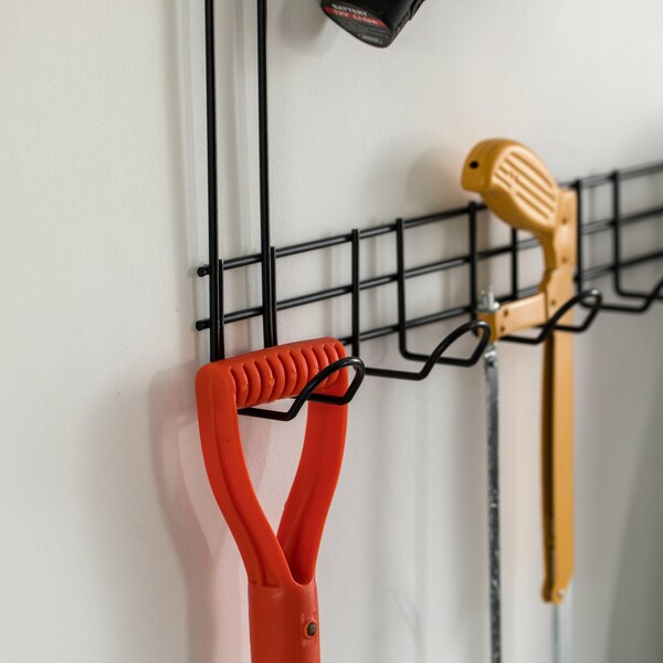 Gardenised Wall Mount Garden Tool Storage Rack Hook On Garage, Garden and Yard, Black - QI004529