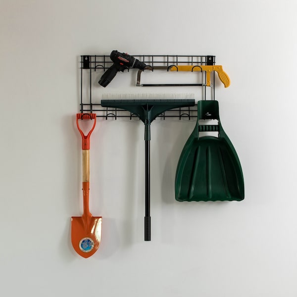 Gardenised Wall Mount Garden Tool Storage Rack Hook On Garage, Garden and Yard, Black - QI004529