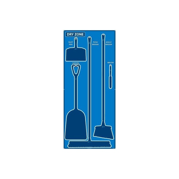 Nmc National Marker Dry Zone Shadow Board, Blue/Blue, 68 X 30, Aluminum - - SB131AL