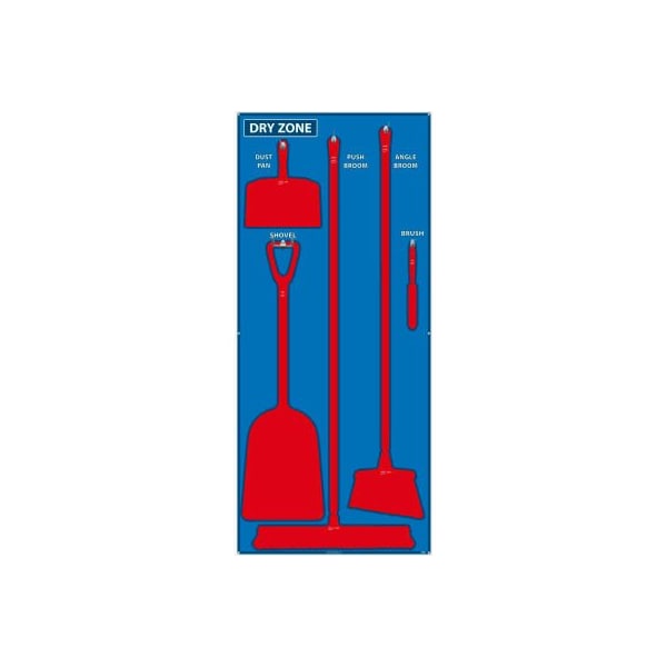 Nmc National Marker Dry Zone Shadow Board, Blue/Red, 68 X 30, ACP, Aluminum Composite Panel - - SB130ACP