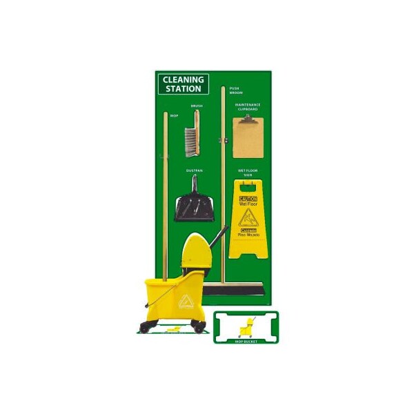Nmc National Marker Cleaning Station Shadow Board, Combo Kit, Green/White, 72 X 36, Acp, Composite - SBK145ACP
