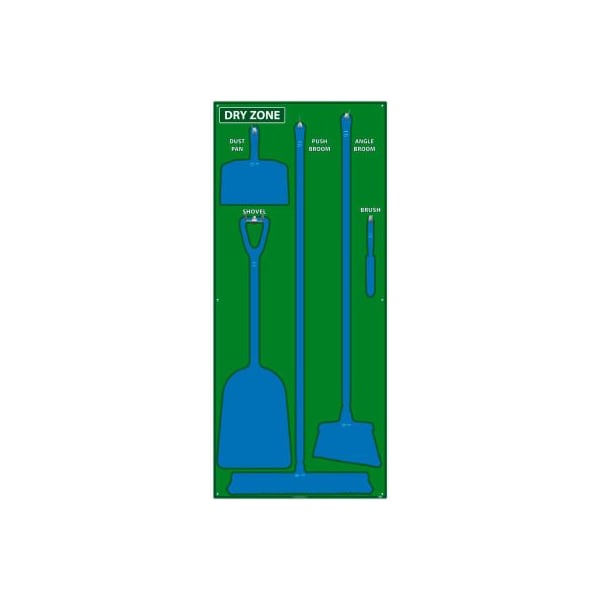 Nmc National Marker Dry Zone Shadow Board, Green/Blue, 68 X 30, Pro Series Acrylic - - SB135FG