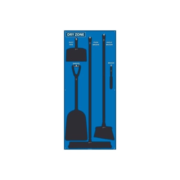 Nmc National Marker Dry Zone Shadow Board, Blue/Black, 68 X 30, Pro Series Acrylic - - SB132FG