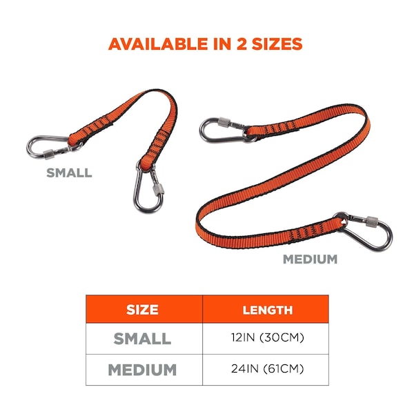 Ergodyne M Orange Web Lanyard with Dual Screwgate Carabiners, 3PK - 3154M