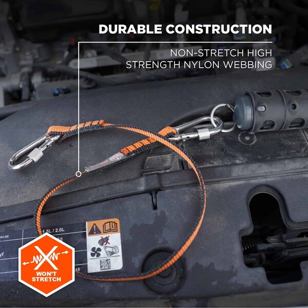 Ergodyne M Orange Web Lanyard with Dual Screwgate Carabiners, 3PK - 3154M