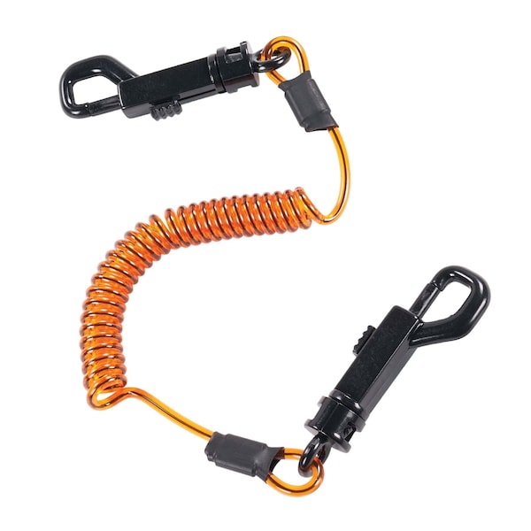 Ergodyne M Orange and Black Coil Lanyard Dual Swivel Hooks, 3PK - 3152M