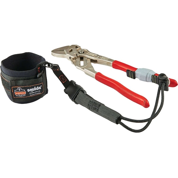 Ergodyne Wrist Tool Lanyard, Buckle, 8in. L, Black - 3116