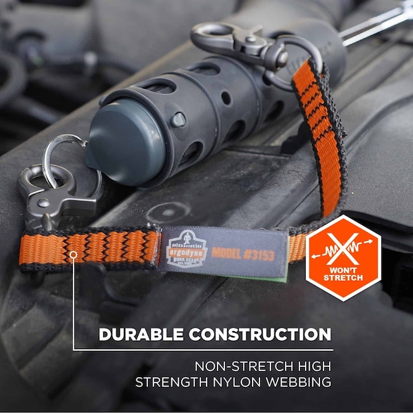 Ergodyne S Orange Web Lanyard Dual Trigger Hooks, 3PK - 3153S