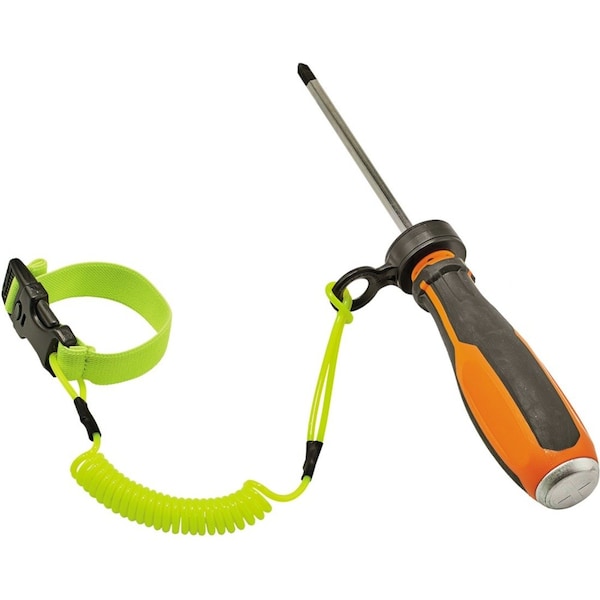 Ergodyne Coil Hard Hat Lanyard, Buckle, 18in.L, Lime - 3157