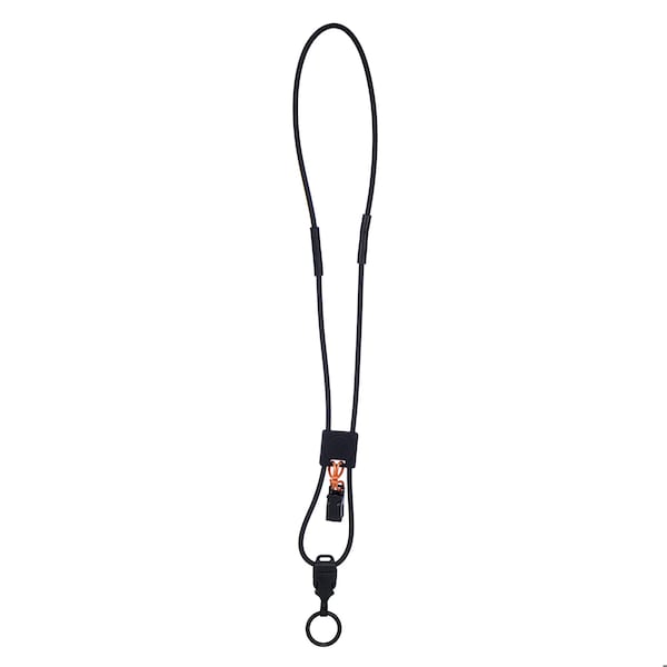 Ty-Flot Rubber Neck Lanyard w/Retention Slide - NL24RSCLSMBK