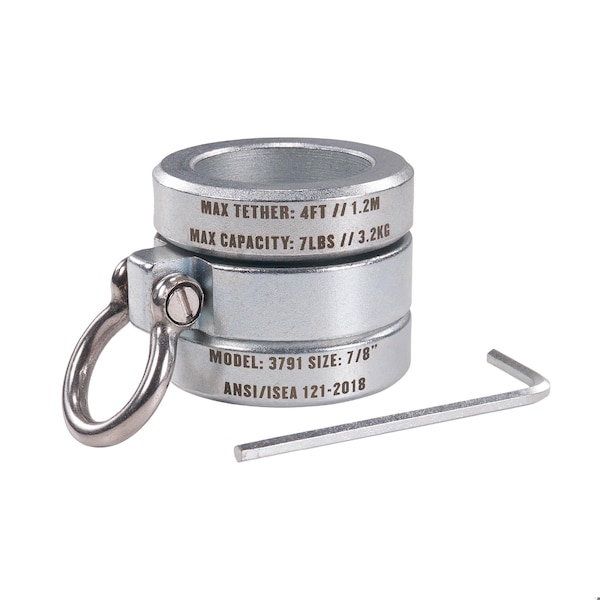 Ergodyne Connecting Bar Lock Collar 3791, Tool Attachment Point, Silver, 0.875 - 3791L