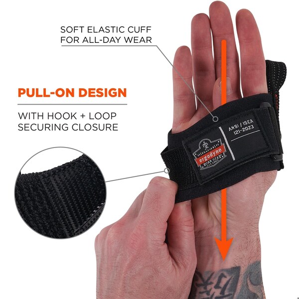 Ergodyne Tool Lanyard, Wrist Pull-On Carabiner Anchor, Black - 3122
