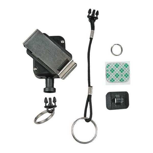 Gear Keeper Radio Retractor, 32inL, Black, SS, Belt Clip - RT2-5352