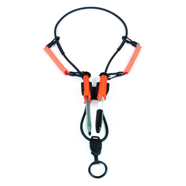 Ty-Flot Neck Lanyard, w/pen holder, coils and cups - NL24RSPCLBK