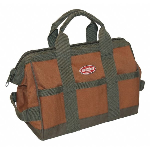 Bucket Boss Tool Bag, 16 Pocket, 12" x 7" x 9", Double Wall 600 Poly Ripstop Fabric, 16 Pockets - 60012