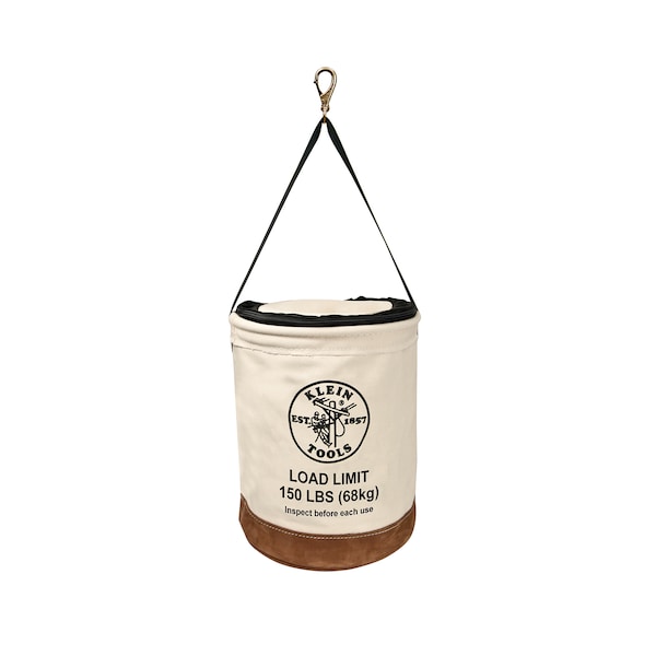 Klein Tools Canvas Bucket with Closing Top, 17-Inch - 5104CLR17