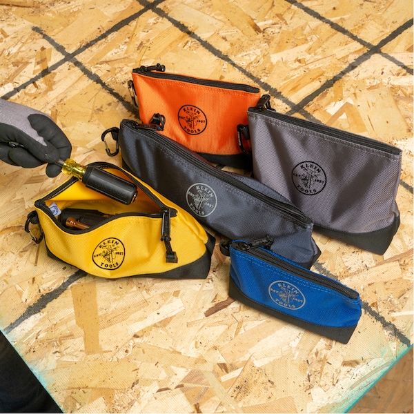 Klein Tools Tool Bag, Orange/Black, Yellow/Black, Light Gray/Black, Blue/Black, Dark Gray/Black - 55569