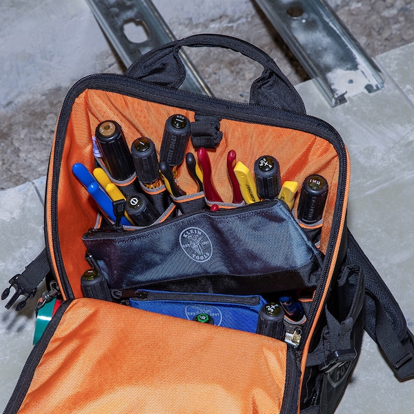 Klein Tools Tool Bag, Orange/Black, Yellow/Black, Light Gray/Black, Blue/Black, Dark Gray/Black - 55569