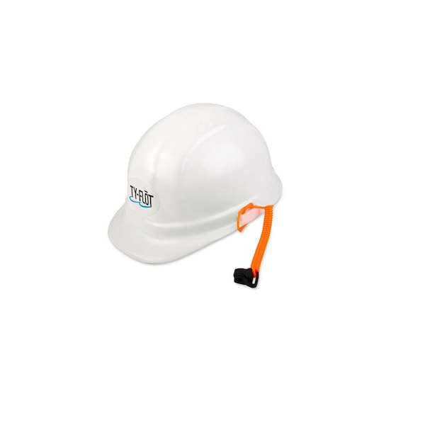 Ty-Flot Coil Hard Hat Lanyard, Orange, PK100 - EZLNYHRDCLOR